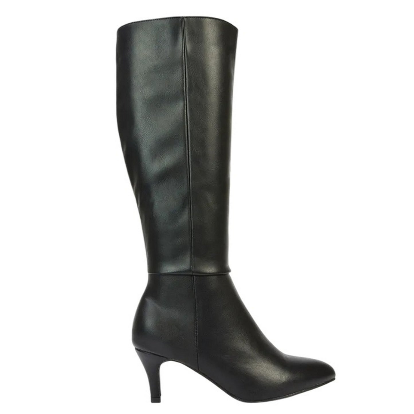Black - Lifestyle - XY London Womens-Ladies Coby Pointed Mid Stiletto Knee-High Boots