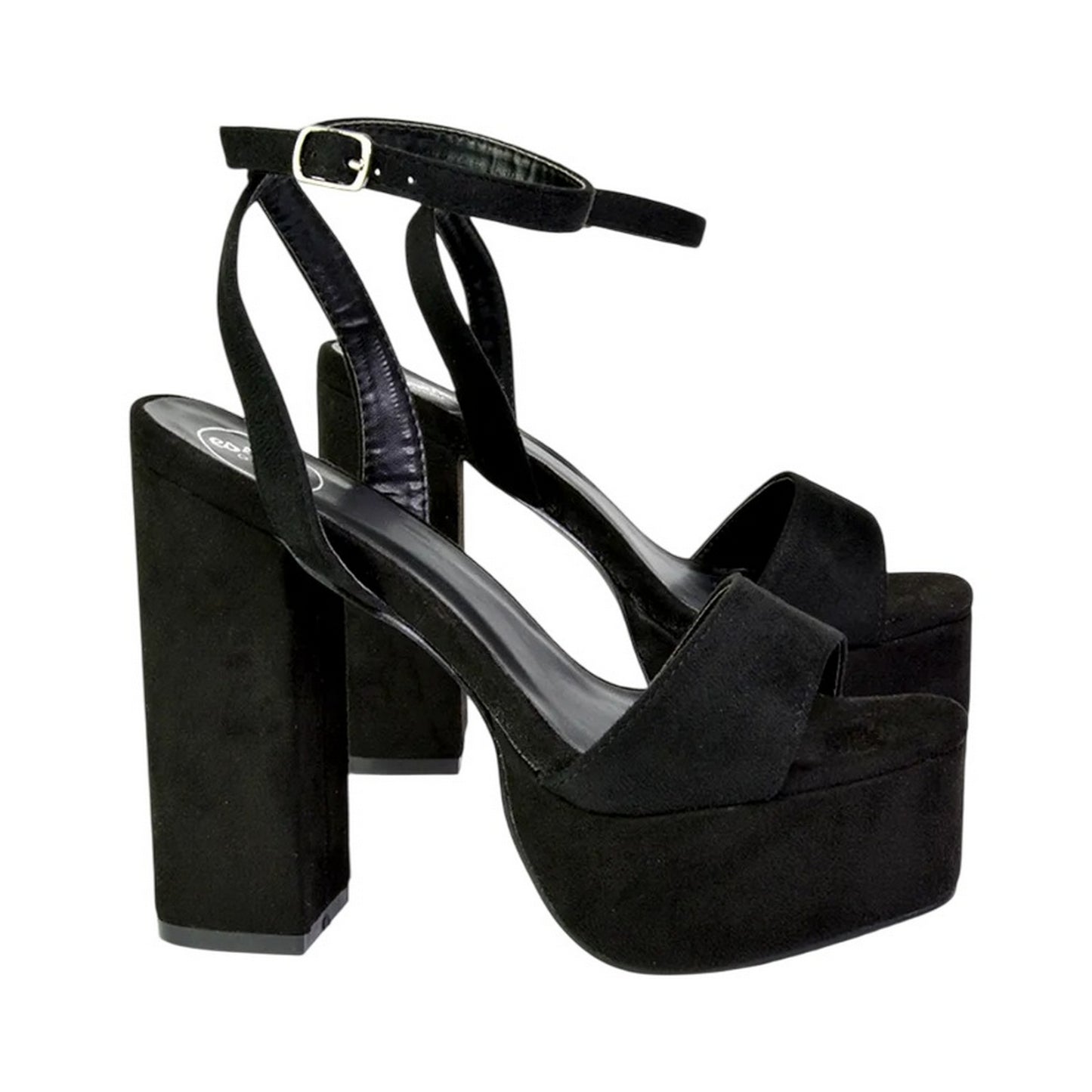 Jet Black - Lifestyle - XY London Womens-Ladies Jayce Chunky Square Toe High Block Heel Platform Shoes