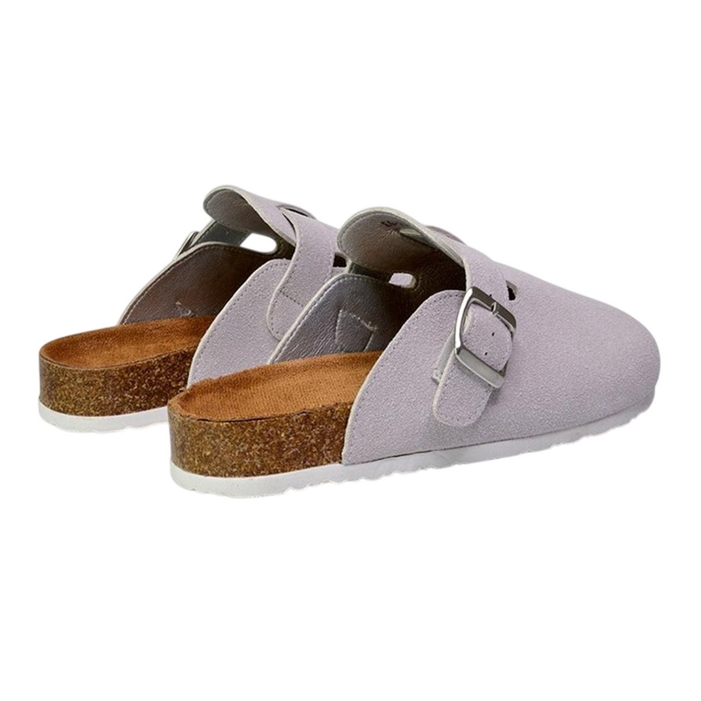 White - Back - XY London Womens-Ladies Lucy Cork Slip-on Flat Mules