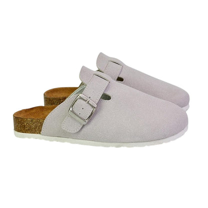White - Pack Shot - XY London Womens-Ladies Lucy Cork Slip-on Flat Mules
