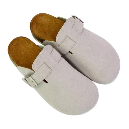 White - Lifestyle - XY London Womens-Ladies Lucy Cork Slip-on Flat Mules