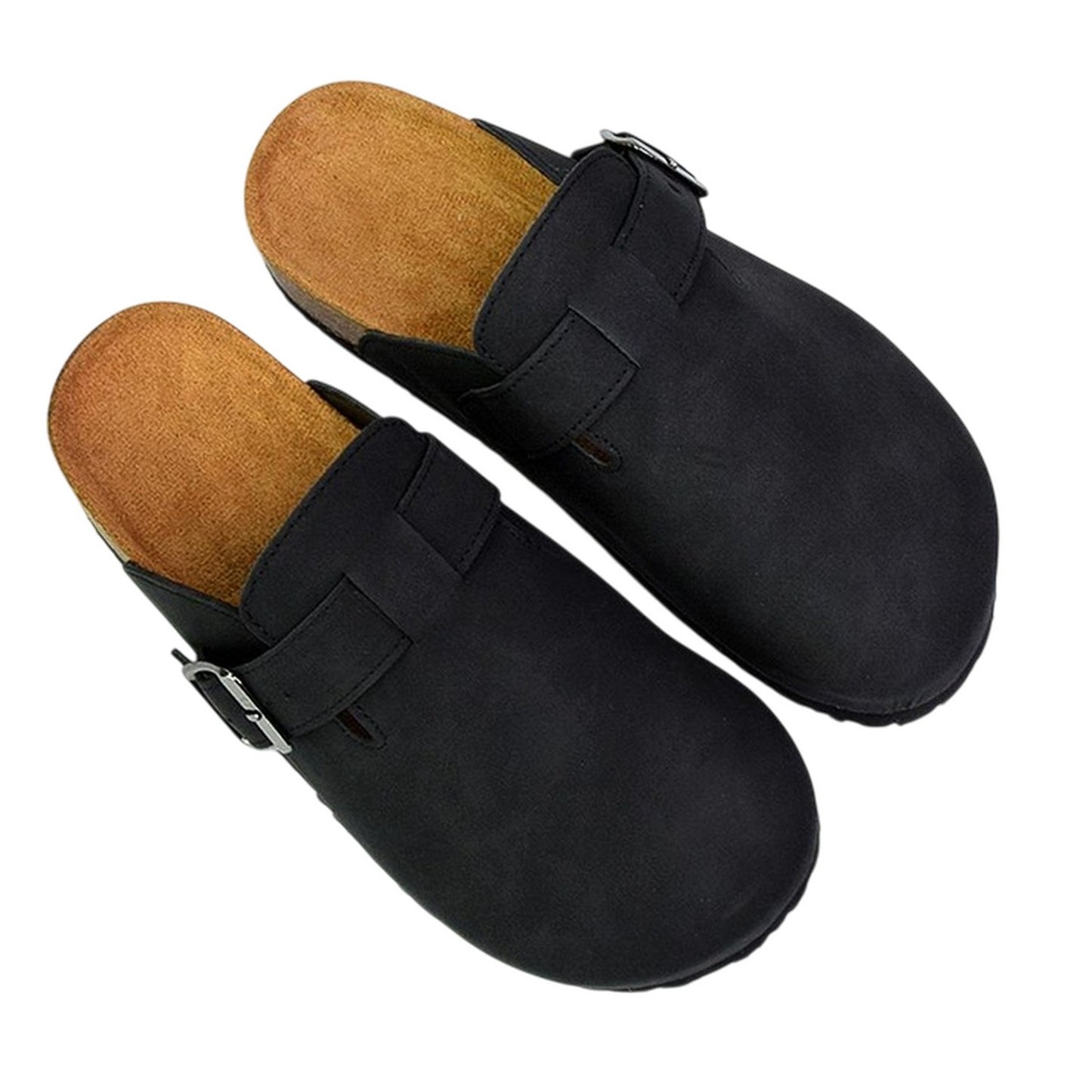 Black - Lifestyle - XY London Womens-Ladies Lucy Cork Slip-on Flat Mules