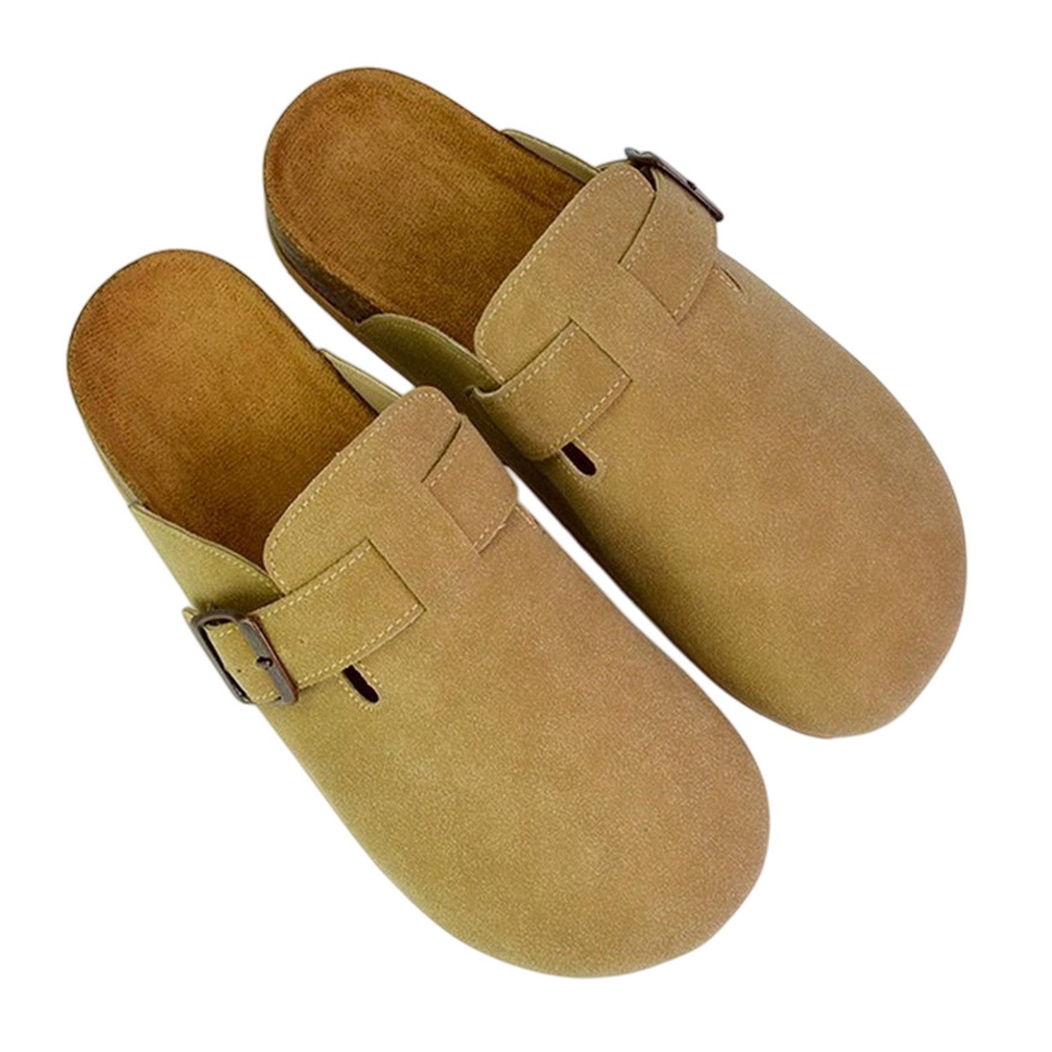 Taupe - Lifestyle - XY London Womens-Ladies Lucy Cork Slip-on Flat Mules