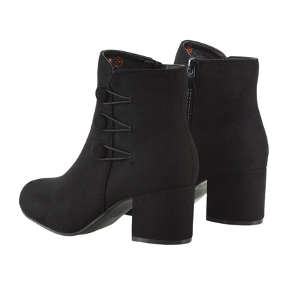 Jet Black - Back - XY London Womens-Ladies Ruth Button Ankle Boots
