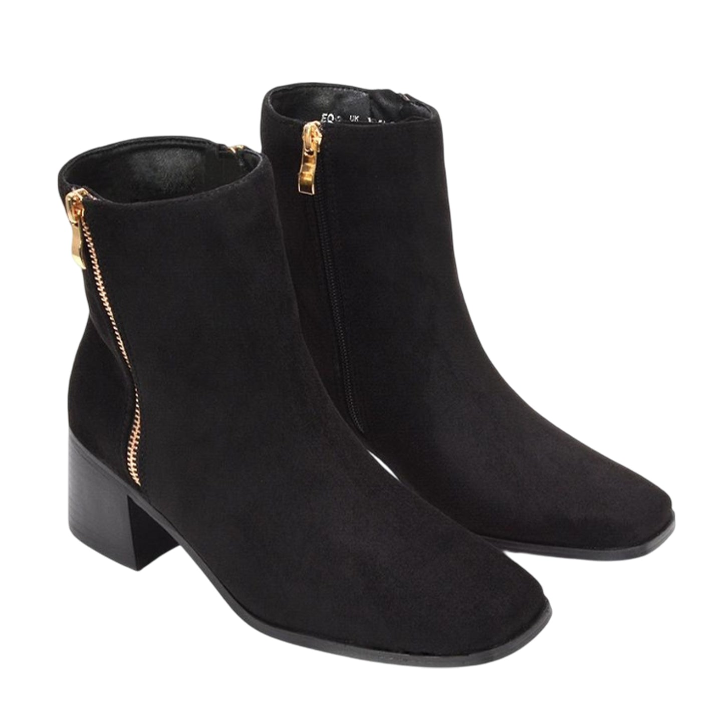 Jet Black - Lifestyle - XY London Womens-Ladies Willow Square Toe Ankle Boots