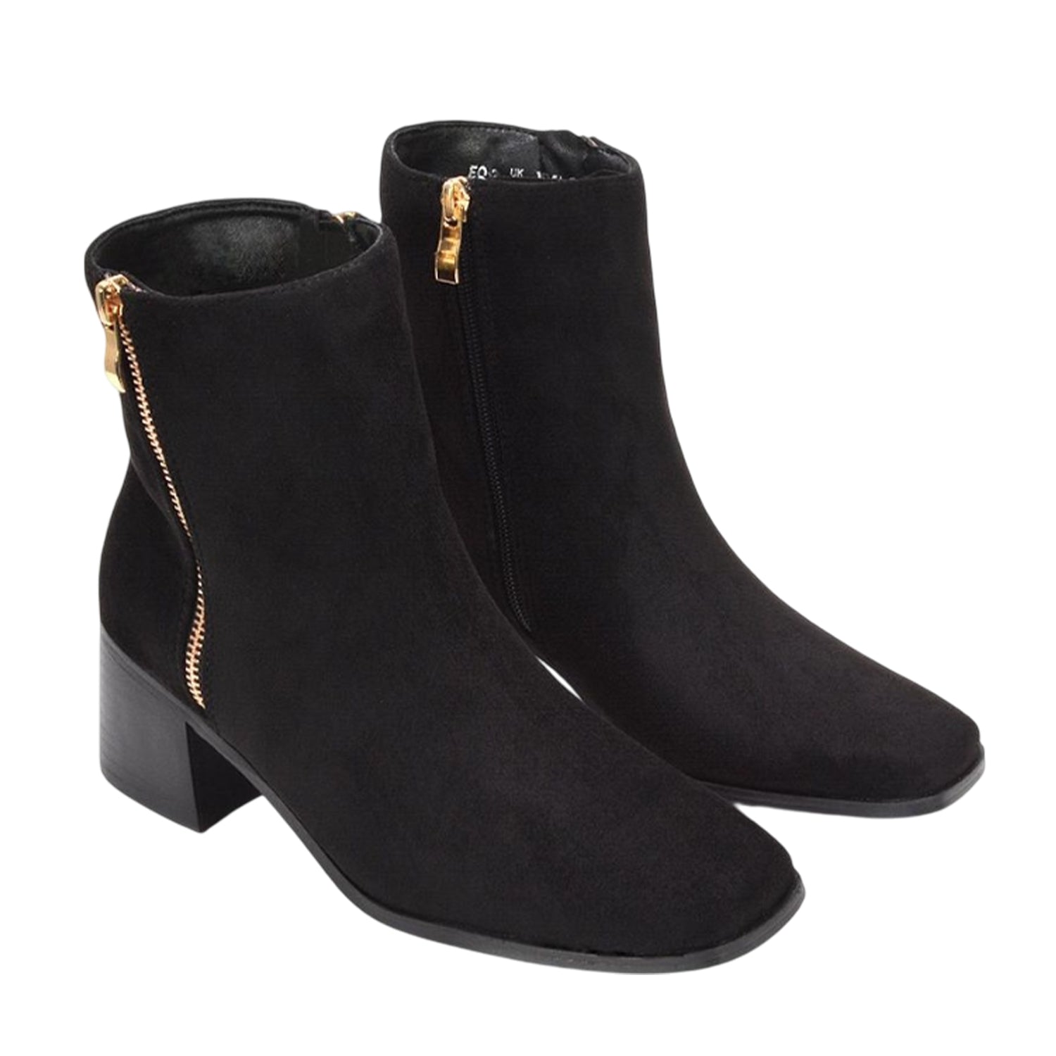 Jet Black - Lifestyle - XY London Womens-Ladies Willow Square Toe Ankle Boots
