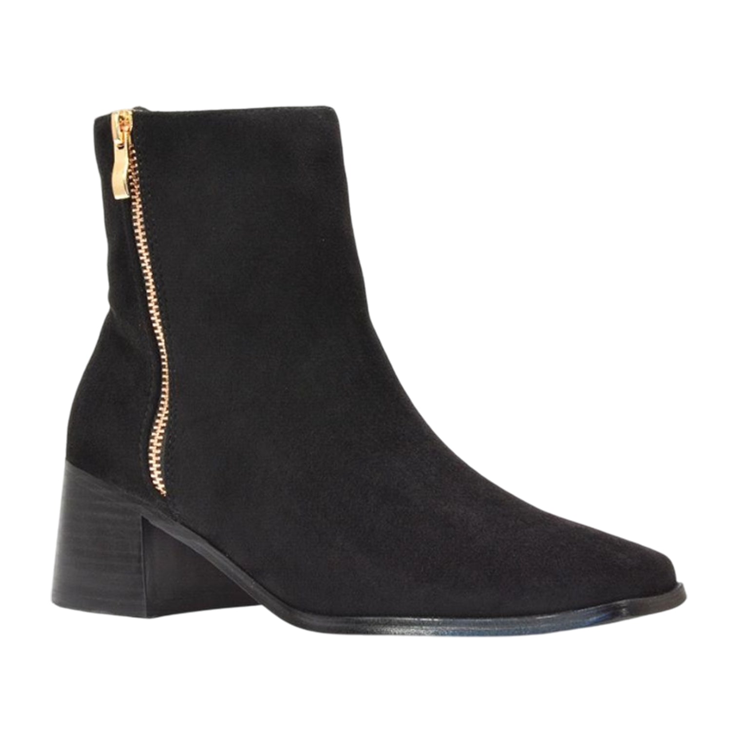 Jet Black - Close up - XY London Womens-Ladies Willow Square Toe Ankle Boots
