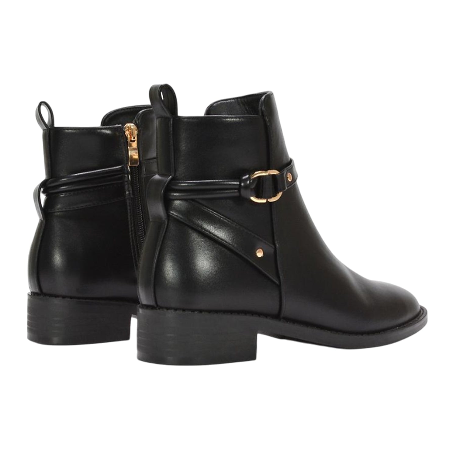 Black - Back - XY London Womens-Ladies Mollie Low Block Heel Ankle Boots