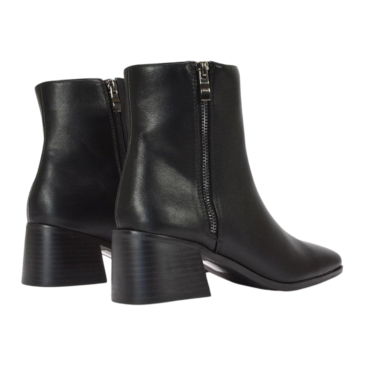 Black - Back - XY London Womens-Ladies Willow Square Toe Ankle Boots