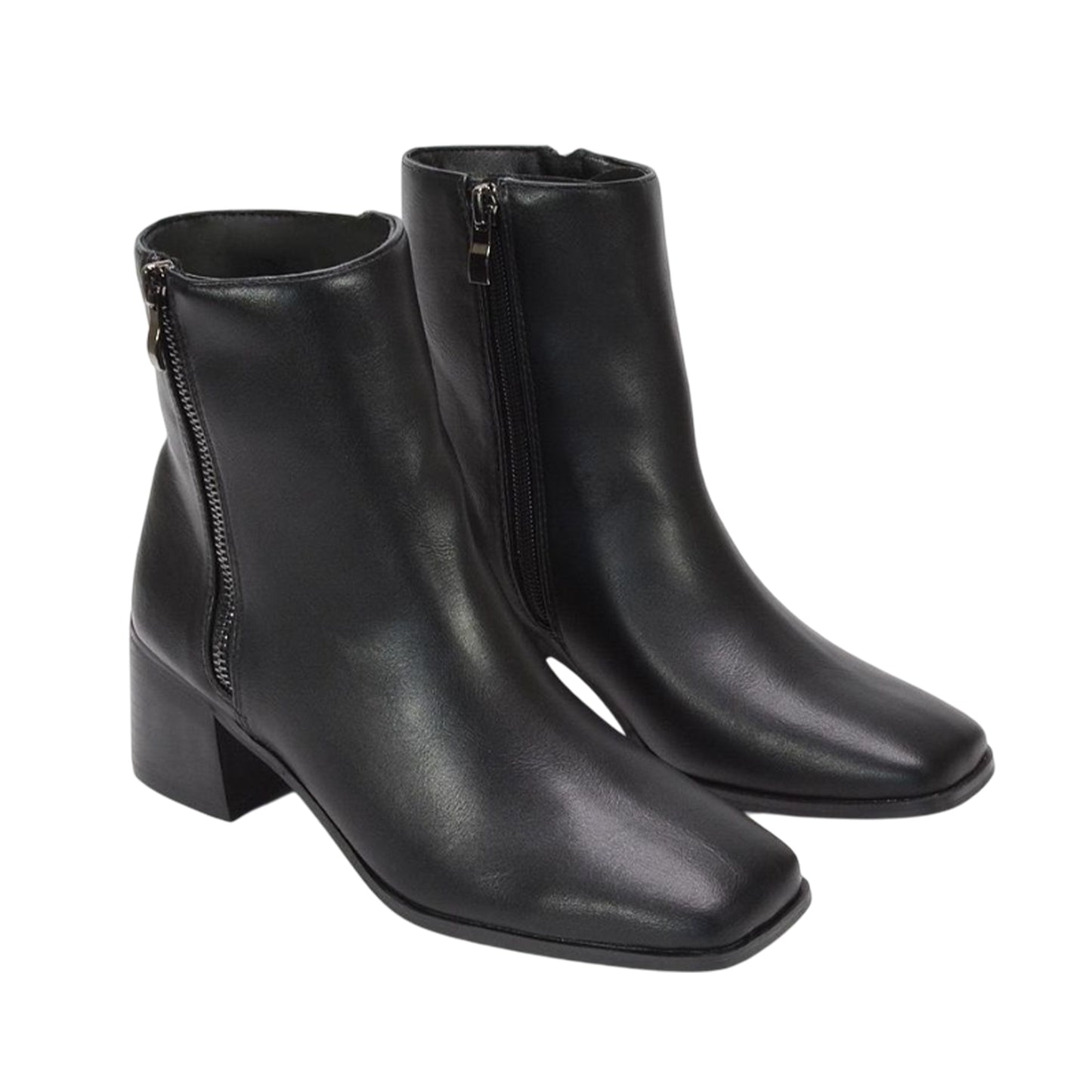 Black - Lifestyle - XY London Womens-Ladies Willow Square Toe Ankle Boots