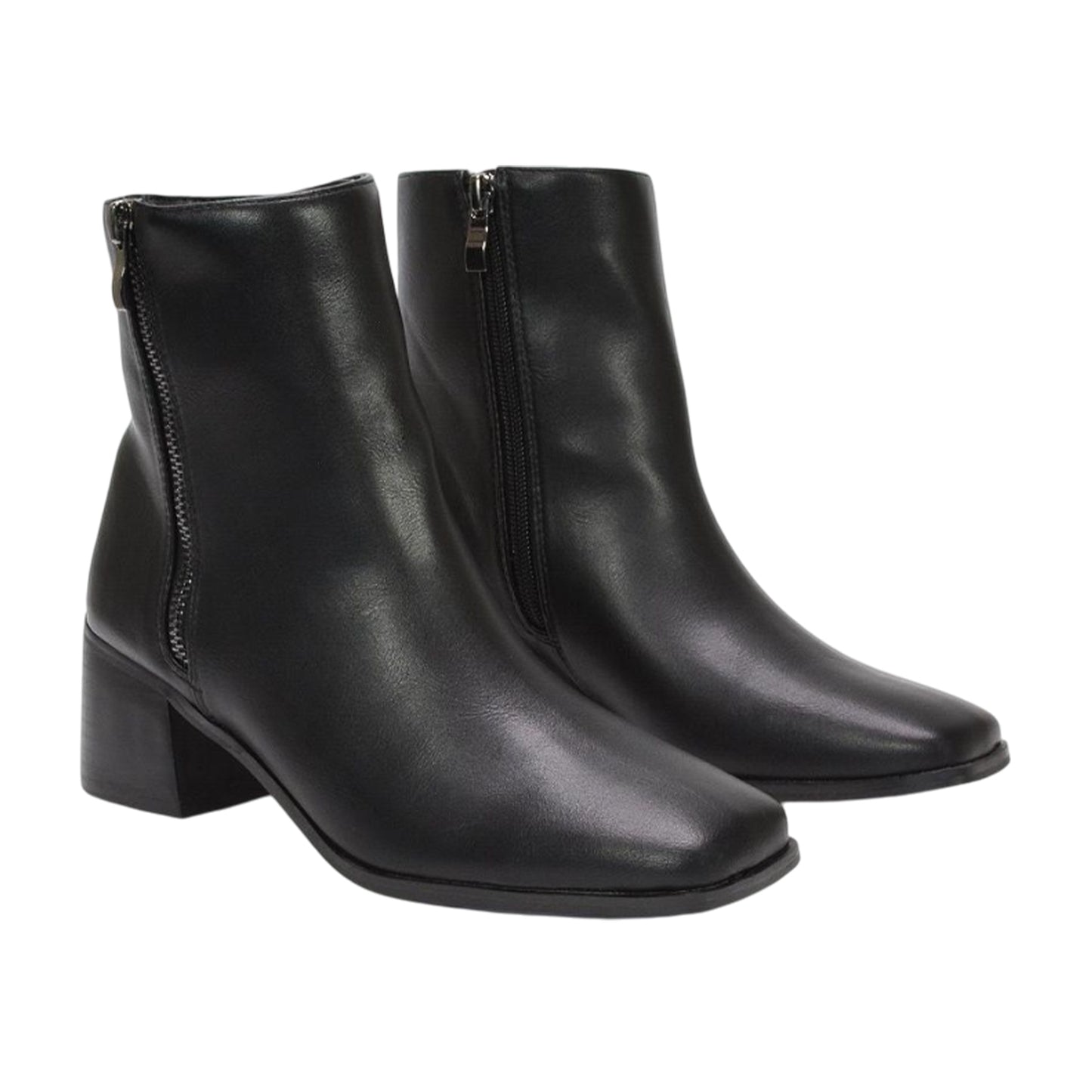 Black - Front - XY London Womens-Ladies Willow Square Toe Ankle Boots