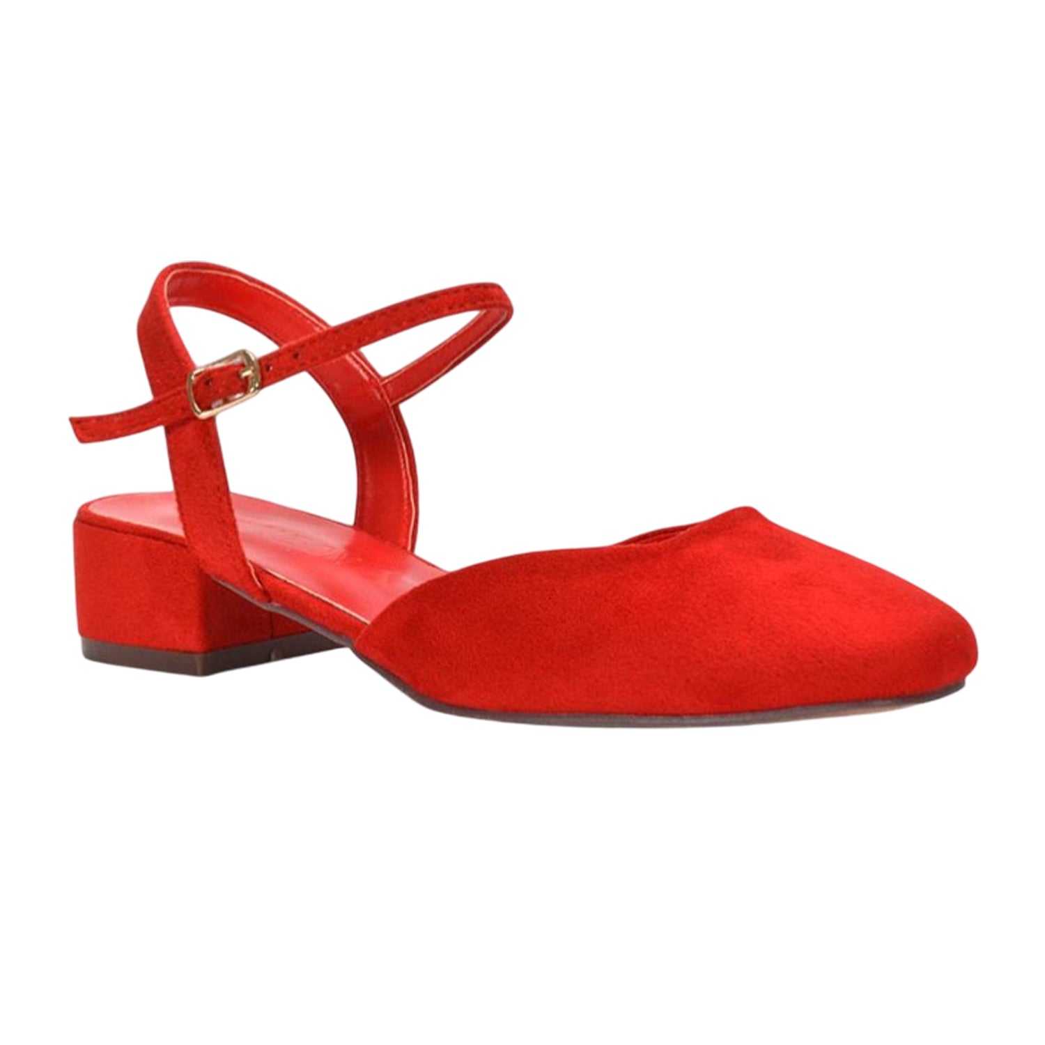 Red - Lifestyle - XY London Womens-Ladies Hilary Strappy Low Heel Court Shoes