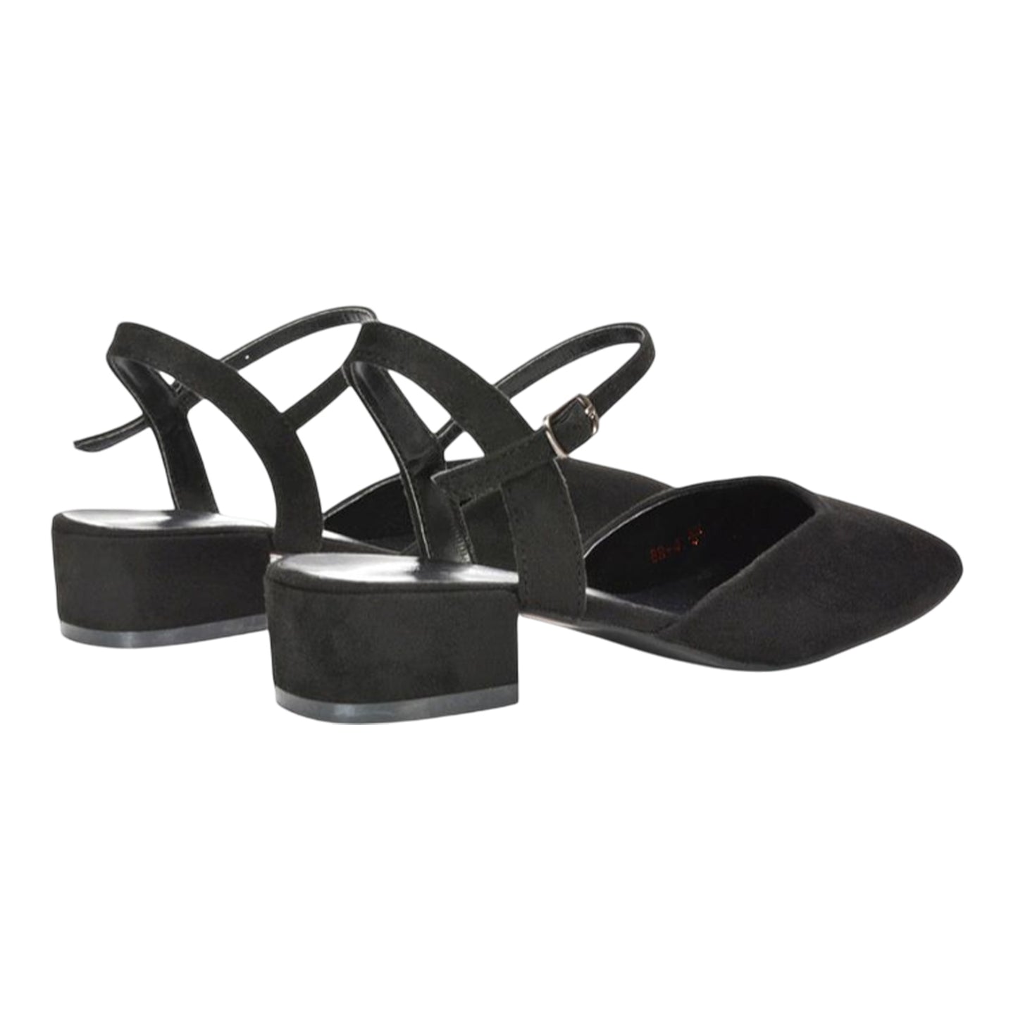 Jet Black - Back - XY London Womens-Ladies Hilary Strappy Low Heel Court Shoes