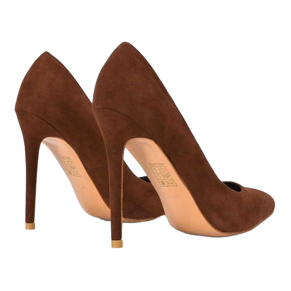 Brown - Back - XY London Womens-Ladies Lu Lu Pointed Court Shoes
