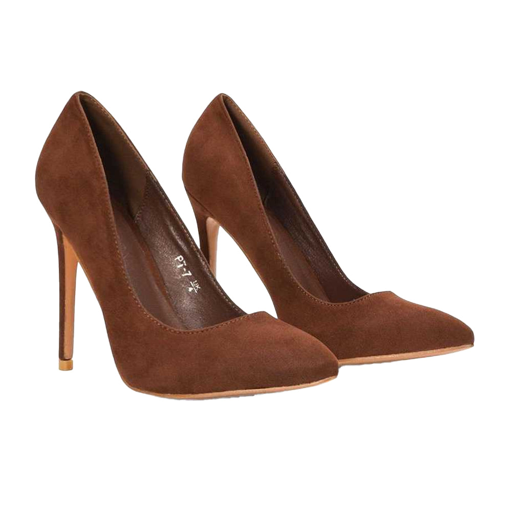 Brown - Lifestyle - XY London Womens-Ladies Lu Lu Pointed Court Shoes