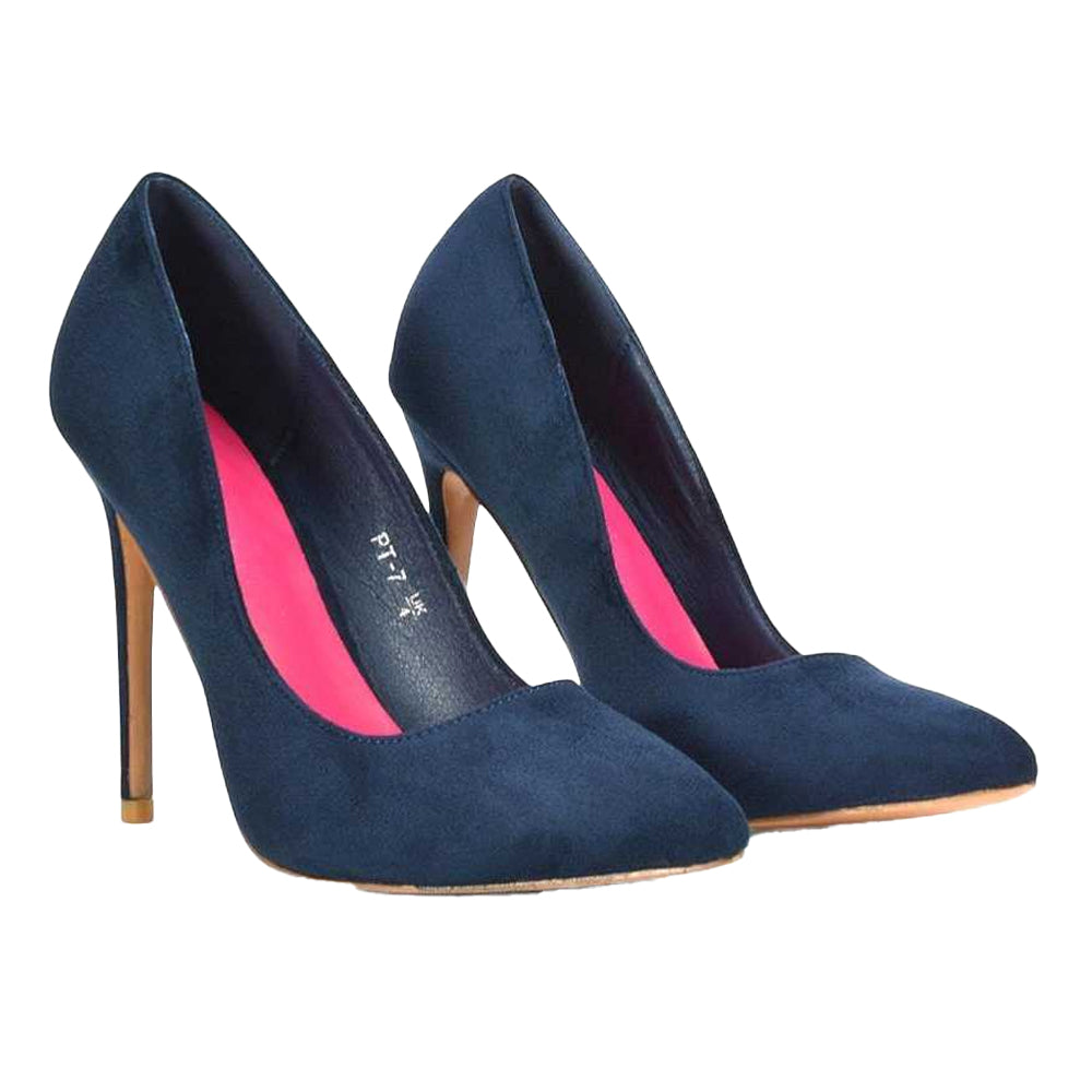 Navy - Lifestyle - XY London Womens-Ladies Lu Lu Pointed Court Shoes