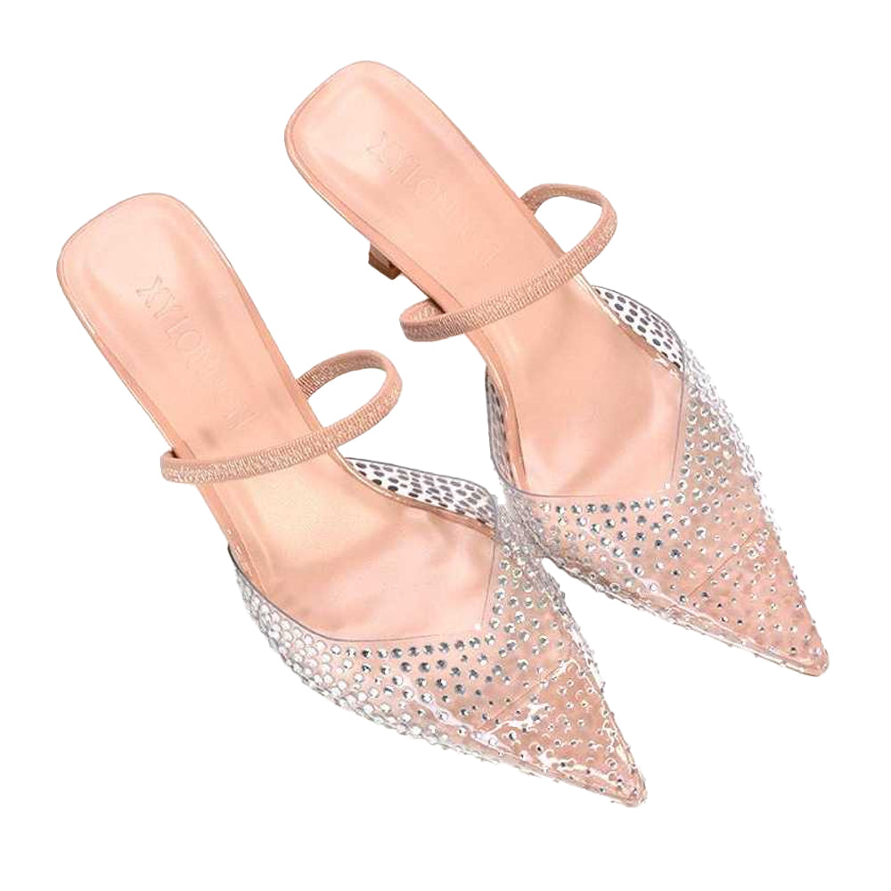 Nude - Lifestyle - XY London Womens-Ladies Tia Patent Perspex Court Shoes