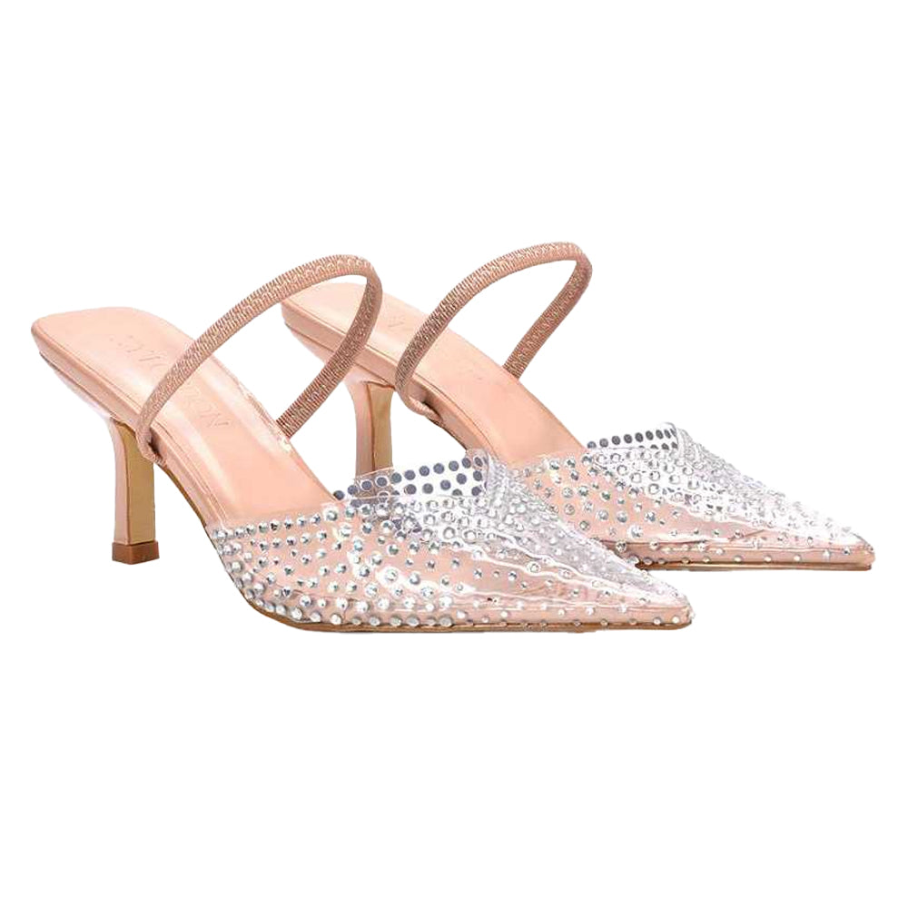 Nude - Pack Shot - XY London Womens-Ladies Tia Patent Perspex Court Shoes