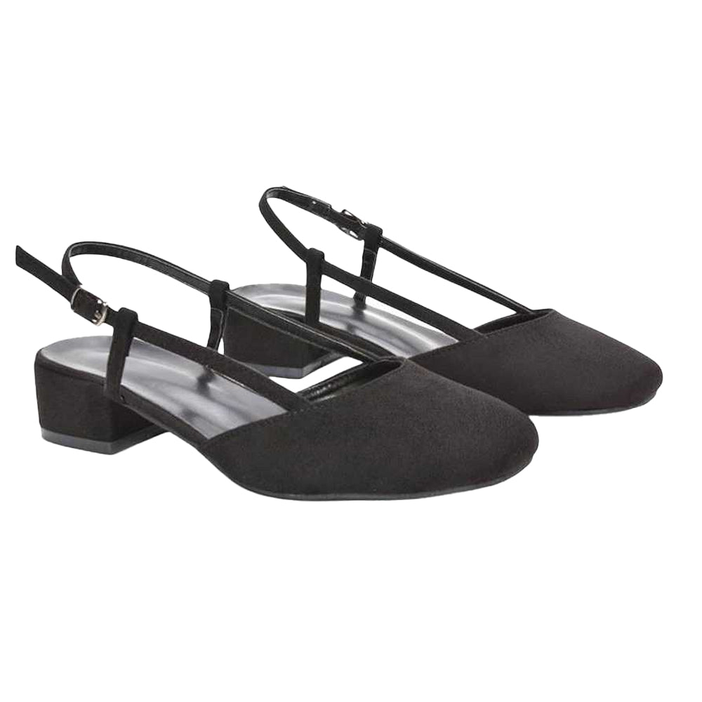 Jet Black - Lifestyle - XY London Womens-Ladies Kira Low Heel Court Shoes