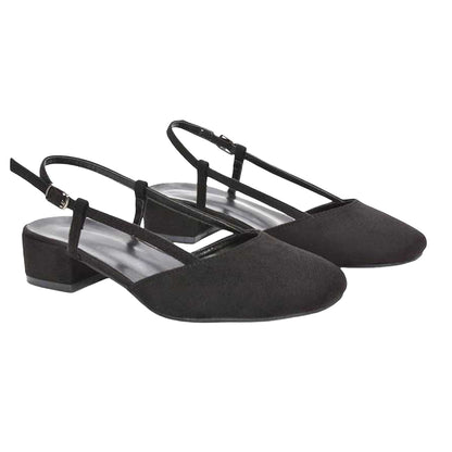 Jet Black - Lifestyle - XY London Womens-Ladies Kira Low Heel Court Shoes