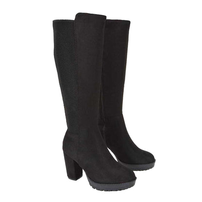 Jet Black - Lifestyle - XY London Womens-Ladies Knee-High Boots