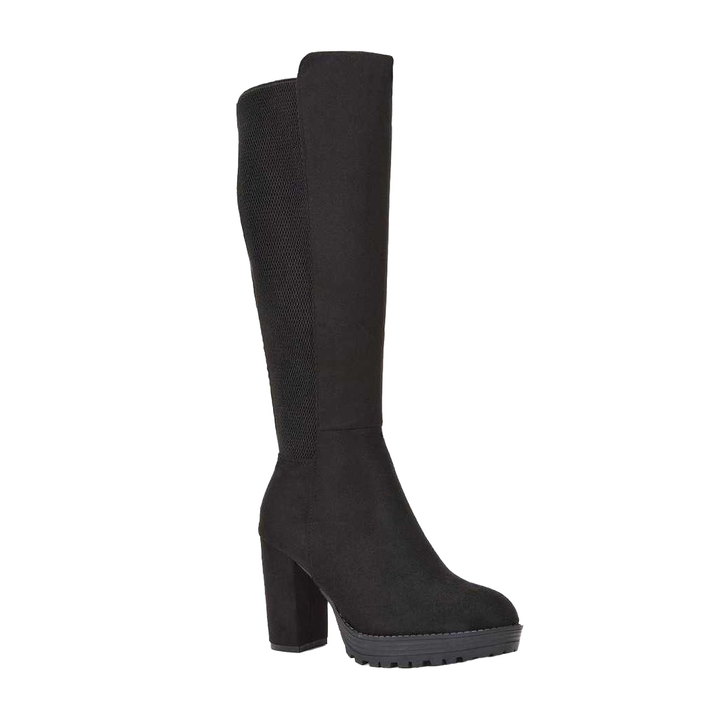 Jet Black - Front - XY London Womens-Ladies Knee-High Boots