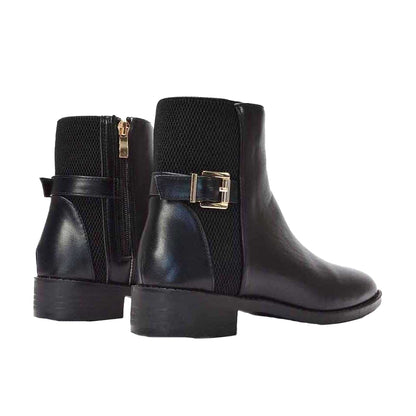 Black - Back - XY London Womens-Ladies Ailany Block Heel Chelsea Boots