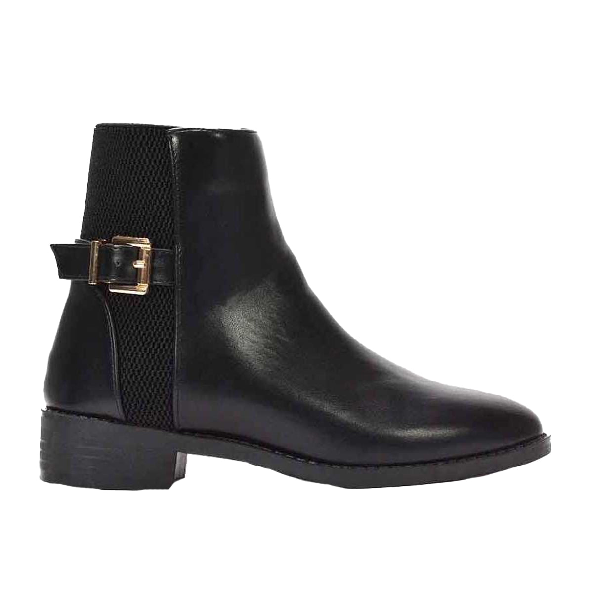 Black - Side - XY London Womens-Ladies Ailany Block Heel Chelsea Boots