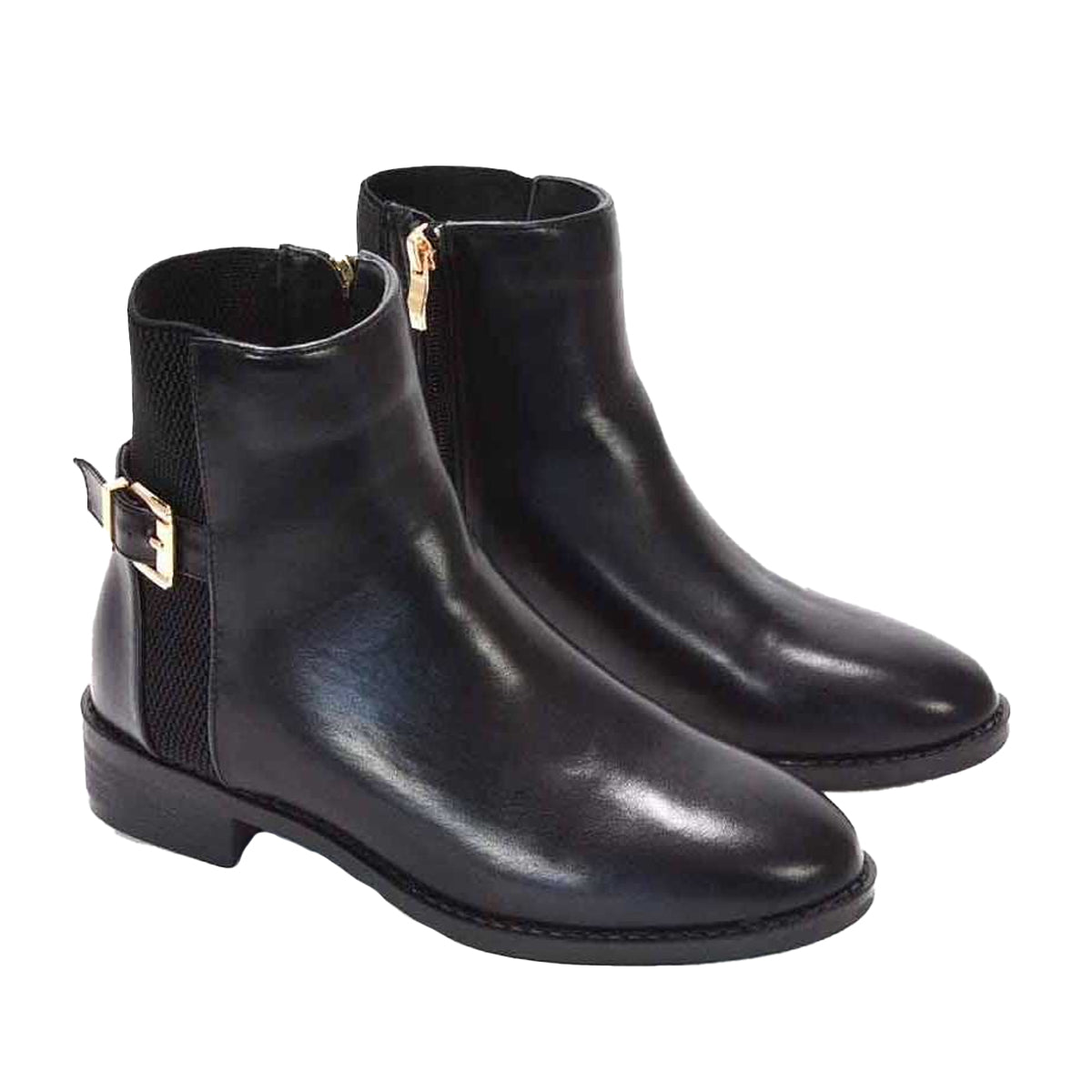 Black - Lifestyle - XY London Womens-Ladies Ailany Block Heel Chelsea Boots