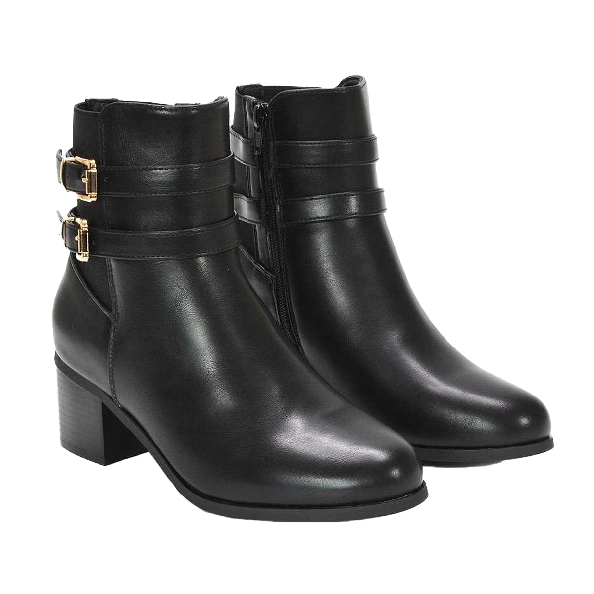 Black - Lifestyle - XY London Womens-Ladies Tabitha Block Heel Chelsea Boots