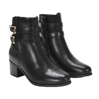 Black - Lifestyle - XY London Womens-Ladies Tabitha Block Heel Chelsea Boots