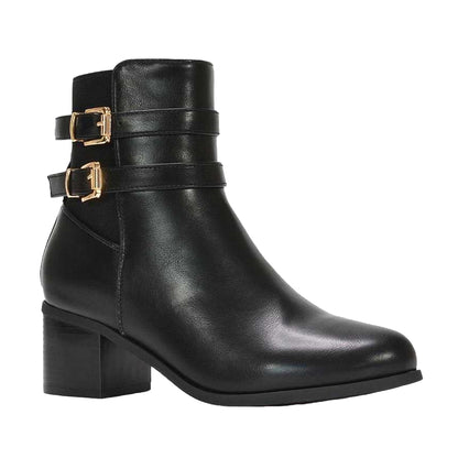 Black - Front - XY London Womens-Ladies Tabitha Block Heel Chelsea Boots