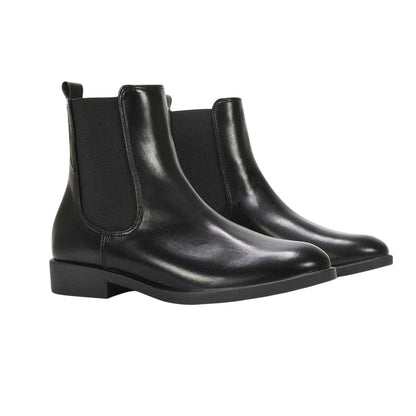 Black - Pack Shot - XY London Womens-Ladies Nala Flat Heel Pull-On Chelsea Boots