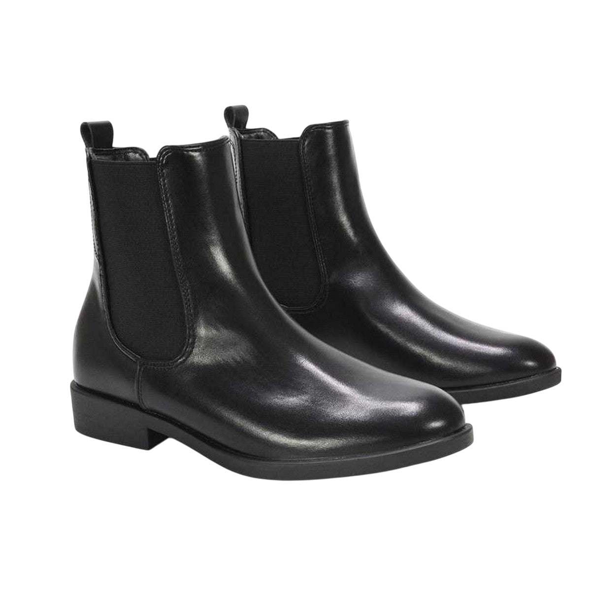 Black - Close up - XY London Womens-Ladies Nala Flat Heel Pull-On Chelsea Boots
