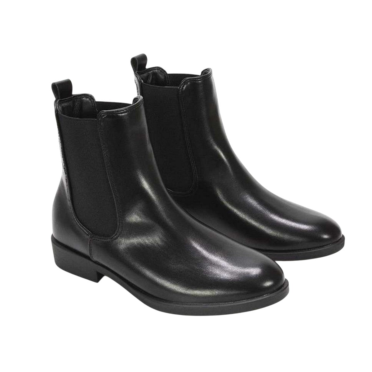 Black - Front - XY London Womens-Ladies Nala Flat Heel Pull-On Chelsea Boots