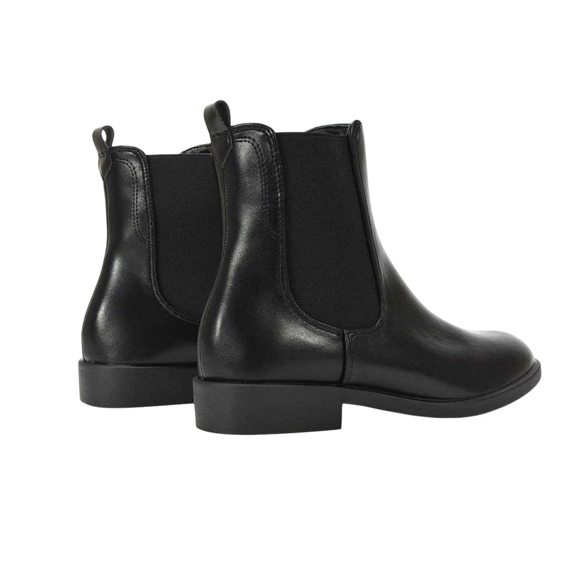 Black - Back - XY London Womens-Ladies Nala Flat Heel Pull-On Chelsea Boots