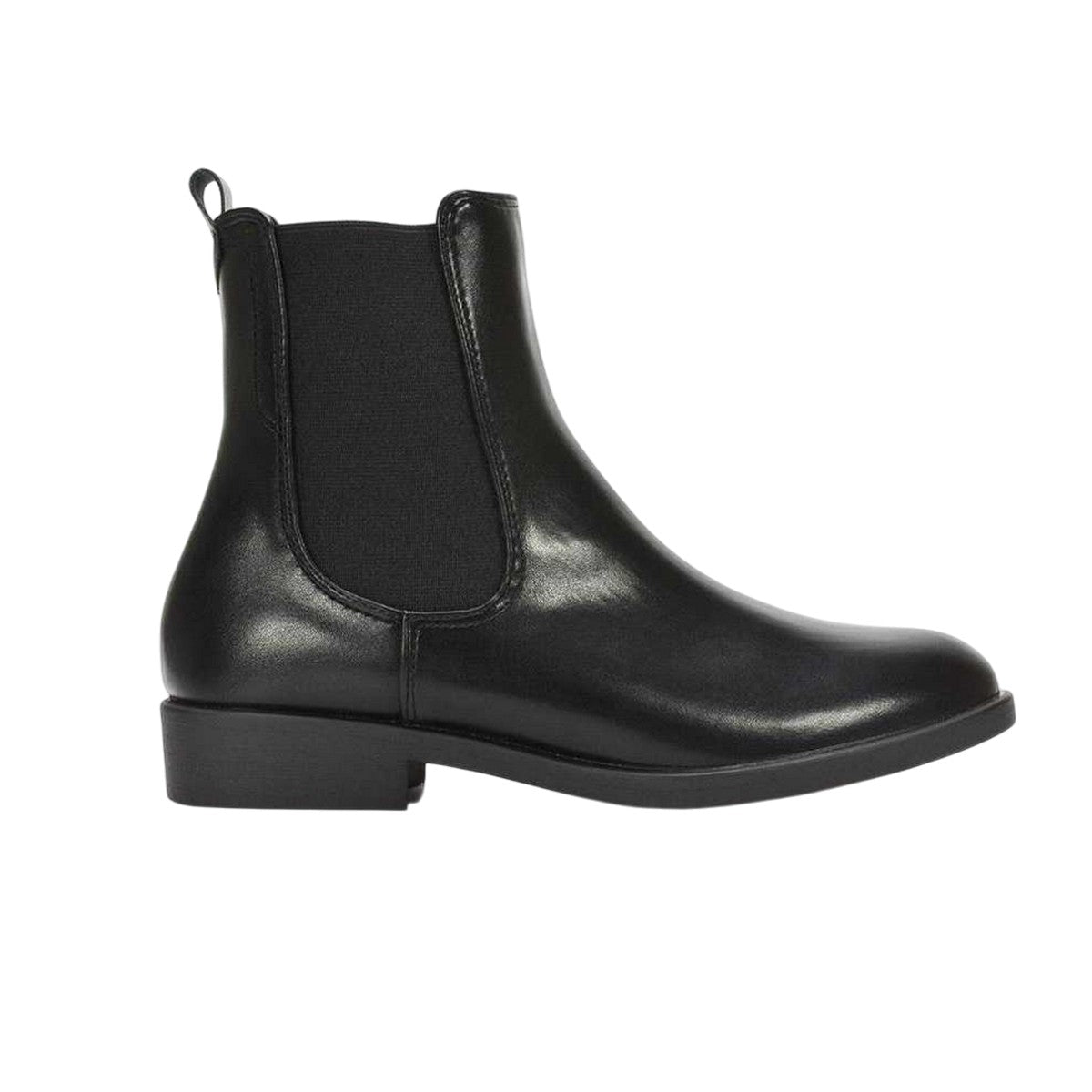 Black - Side - XY London Womens-Ladies Nala Flat Heel Pull-On Chelsea Boots