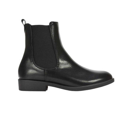 Black - Side - XY London Womens-Ladies Nala Flat Heel Pull-On Chelsea Boots