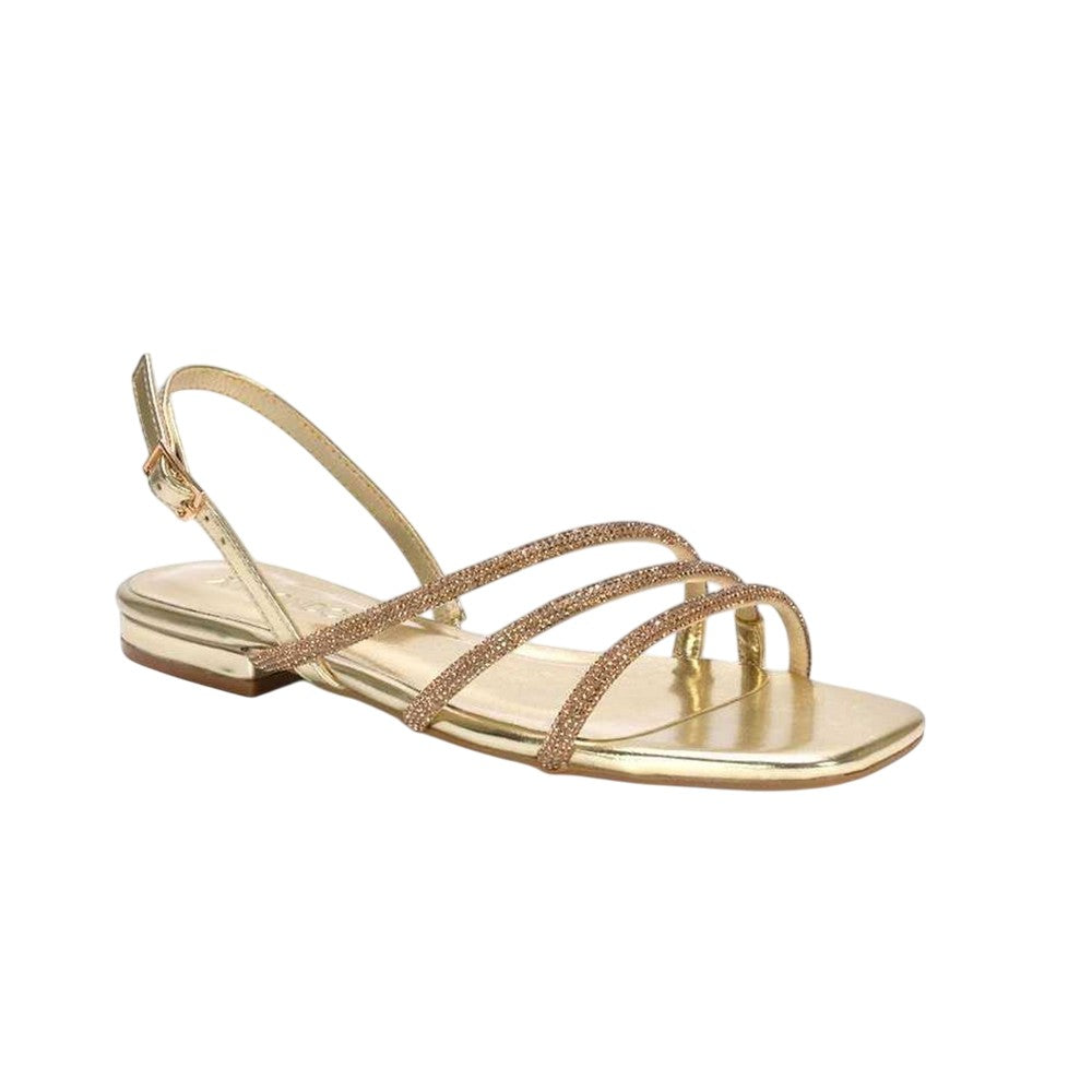 Metallic Gold - Lifestyle - XY London Womens-Ladies Abigale Diamante Metallic Sling Back Sandals