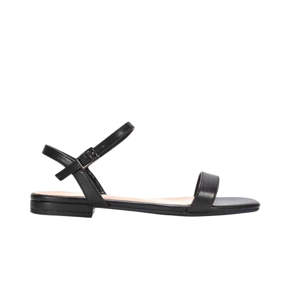Black - Side - XY London Womens-Ladies Hallie Ankle Strap Sandals