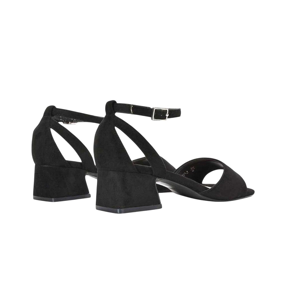 Jet Black - Back - XY London Womens-Ladies Hayley Cut Out Low Block Heel Sandals