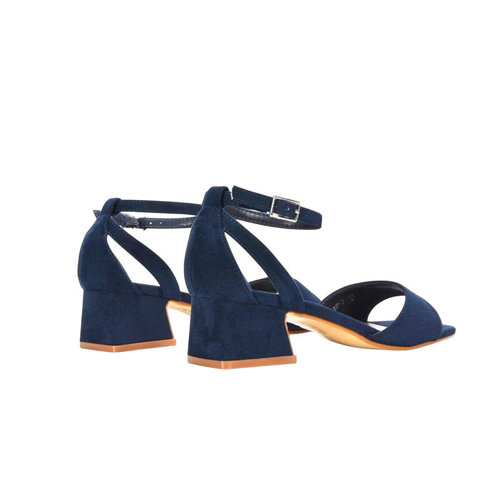 Navy - Back - XY London Womens-Ladies Hayley Cut Out Low Block Heel Sandals