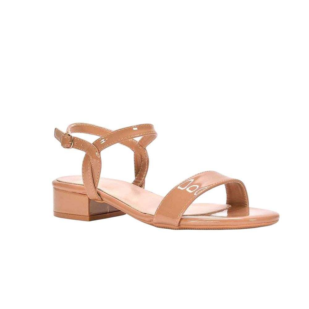 Taupe - Lifestyle - XY London Womens-Ladies Moana Patent Low Block Heel Sandals