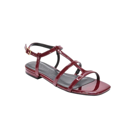 Burgundy - Lifestyle - XY London Womens-Ladies Danielle Patent Strappy Sandals