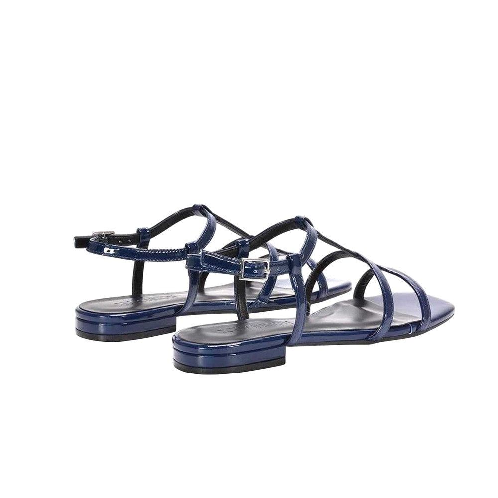 Navy - Back - XY London Womens-Ladies Danielle Patent Strappy Sandals
