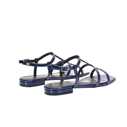 Navy - Back - XY London Womens-Ladies Danielle Patent Strappy Sandals