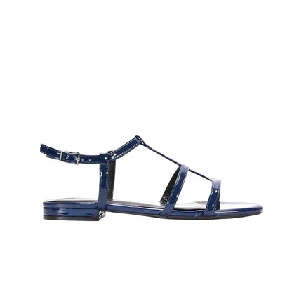 Navy - Side - XY London Womens-Ladies Danielle Patent Strappy Sandals