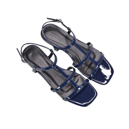 Navy - Pack Shot - XY London Womens-Ladies Danielle Patent Strappy Sandals