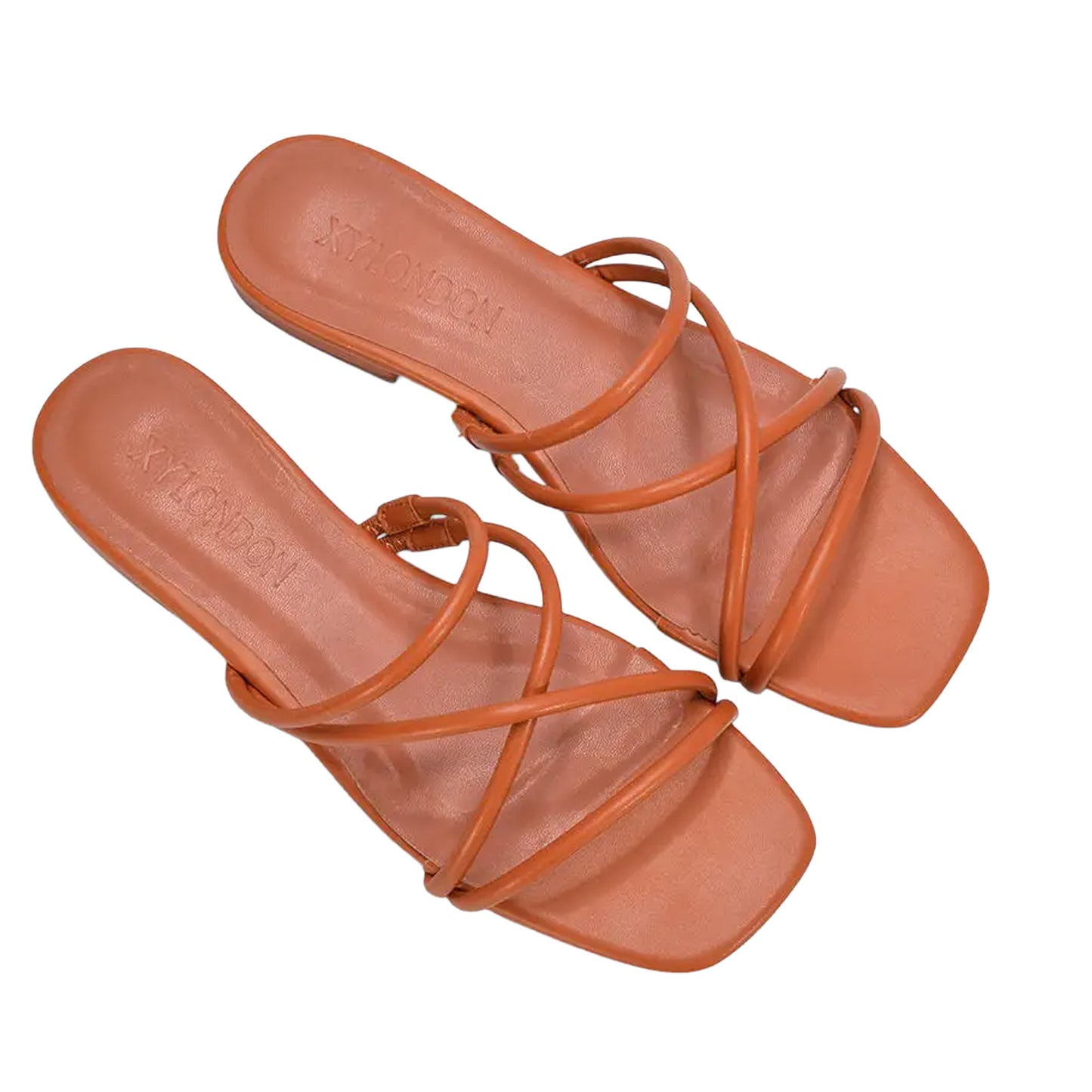 Tan - Lifestyle - XY London Womens-Ladies Suzzie Metallic Strappy Sandals