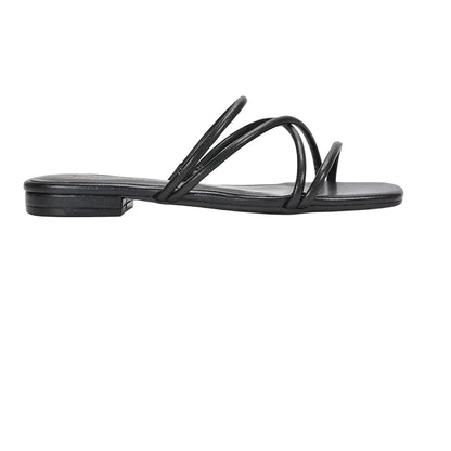 Black - Back - XY London Womens-Ladies Suzzie Metallic Strappy Sandals